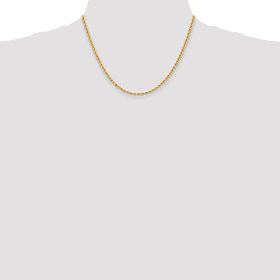14KT Yellow Gold 18 inch 2.75mm Regular Rope with Lobster Clasp Chain
