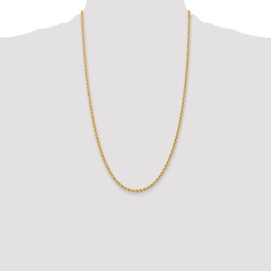 14kt Yellow Gold 26 inch 2.75mm Regular Rope with Lobster Clasp Chain