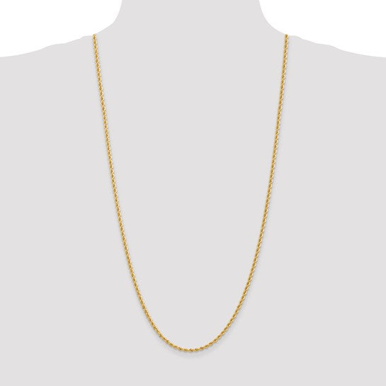 14kt Yellow Gold 30 inch 2.75mm Regular Rope with Lobster Clasp Chain