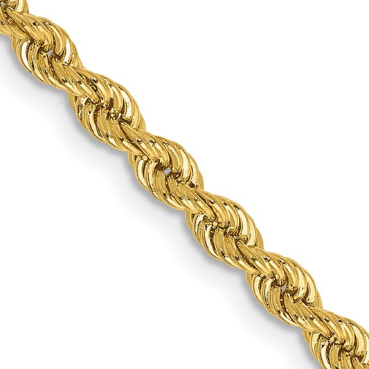 14KT Yellow Gold 22 inch 2.75mm Regular Rope with Lobster Clasp Chain