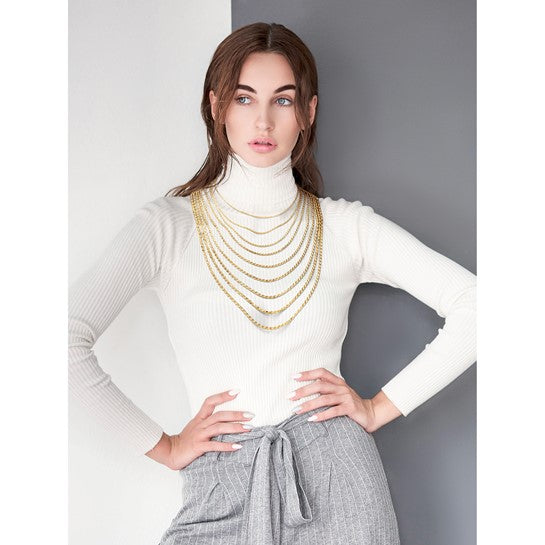14KT Yellow Gold 26 inch 3.25mm Diamond-cut Rope with Lobster Clasp Chain