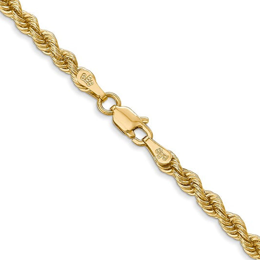 14kt Yellow Gold 26 inch 3mm Regular Rope with Lobster Clasp Chain
