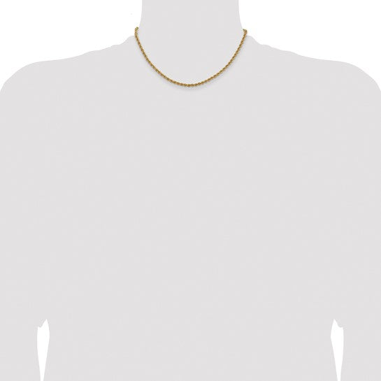 14KT Yellow Gold 16 inch 3mm Regular Rope with Lobster Clasp Chain