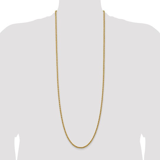 14kt Yellow Gold 36 inch 3mm Regular Rope with Lobster Clasp Chain