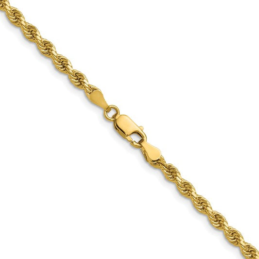 14KT Yellow Gold 16 inch 3.25mm Diamond-cut Rope with Lobster Clasp Chain
