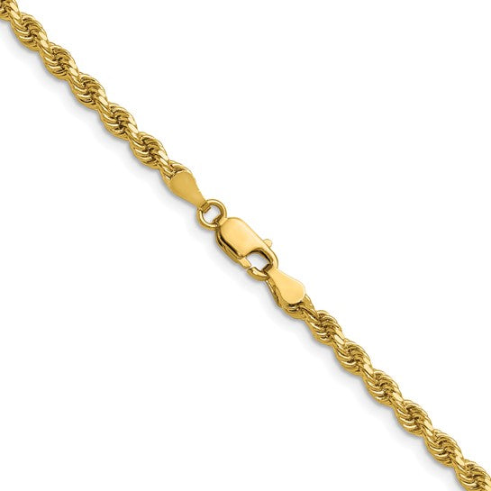 14kt Yellow Gold 22 inch 3.25mm Diamond-cut Rope with Lobster Clasp Chain