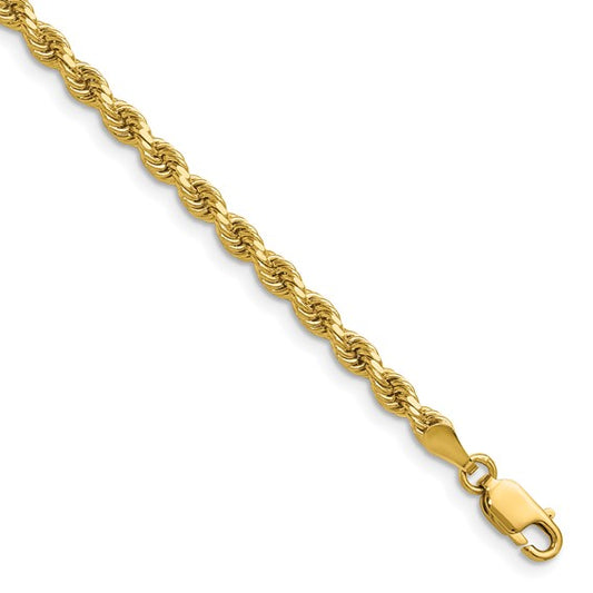 14KT Yellow Gold 16 inch 3.25mm Diamond-cut Rope with Lobster Clasp Chain