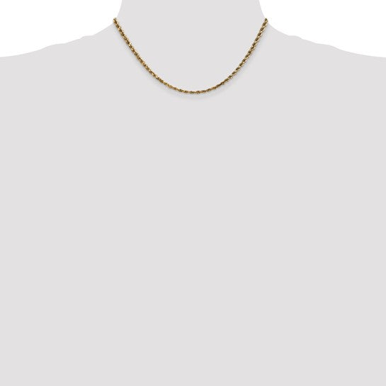 14kt Yellow Gold 16 inch 3.5mm Diamond-cut Rope with Lobster Clasp Chain