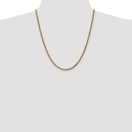 14KT Yellow Gold 22 inch 3.5mm Diamond-cut Rope with Lobster Clasp Chain