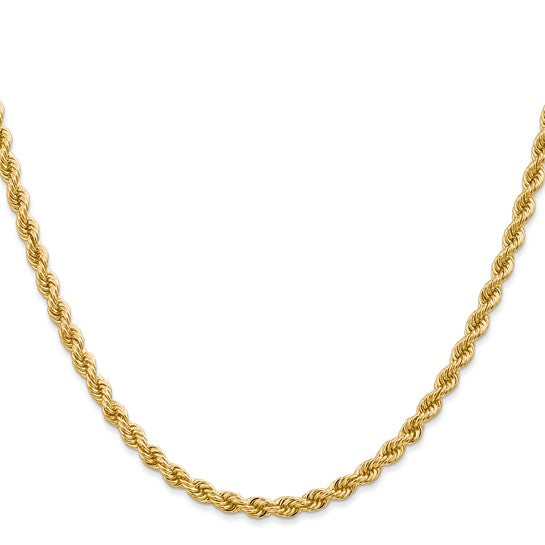 14kt Yellow Gold 24 inch 3.65mm Regular Rope with Lobster Clasp Chain