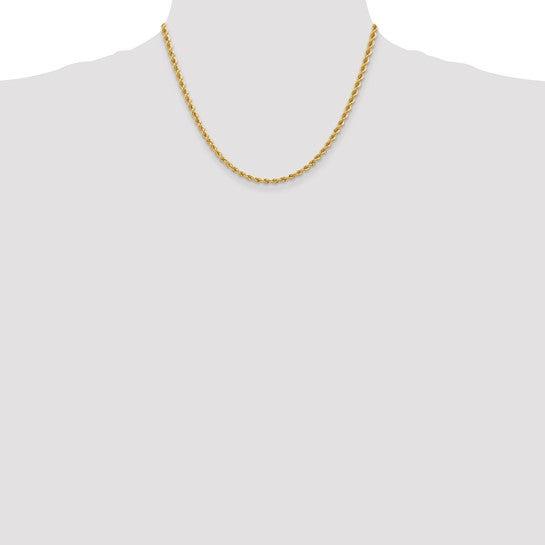 14kt Yellow Gold 18 inch 3.65mm Regular Rope with Lobster Clasp Chain