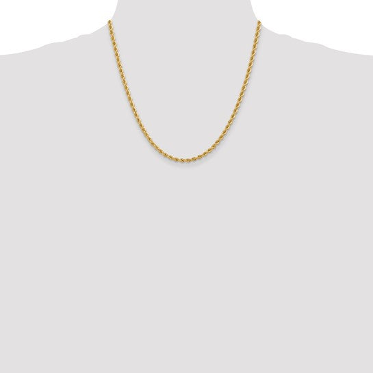 14kt Yellow Gold 20 inch 3.65mm Regular Rope with Lobster Clasp Chain