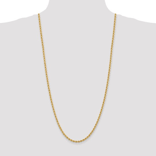 14KT Yellow Gold 30 inch 3.65mm Regular Rope with Lobster Clasp Chain