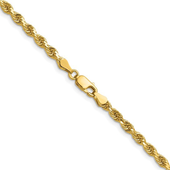 14kt Yellow Gold 20 inch 3.75mm Diamond-cut Rope with Lobster Clasp Chain