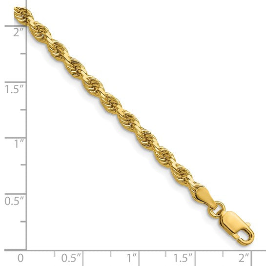 14KT Yellow Gold 24 inch 3.75mm Diamond-cut Rope with Lobster Clasp Chain
