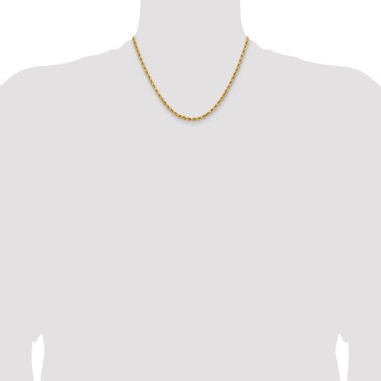 14KT Yellow Gold 18 inch 3.75mm Diamond-cut Rope with Lobster Clasp Chain