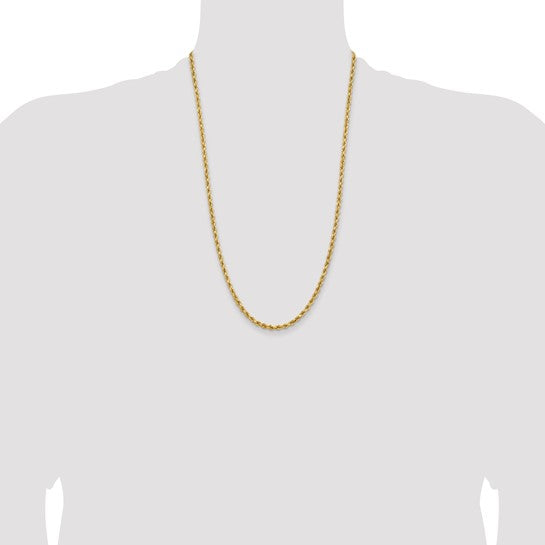 14KT Yellow gold 26 inch 3.75mm Diamond-cut Rope with Lobster Clasp Chain
