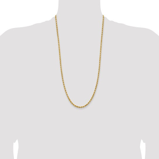 14KT Yellow Gold 28 inch 3.75mm Diamond-cut Rope with Lobster Clasp Chain