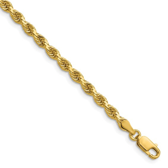 14kt Yellow Gold 20 inch 3.75mm Diamond-cut Rope with Lobster Clasp Chain