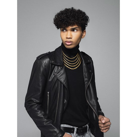 14KT Yellow Gold 22 inch 5.5mm Diamond-cut Rope with Fancy Lobster Clasp Chain