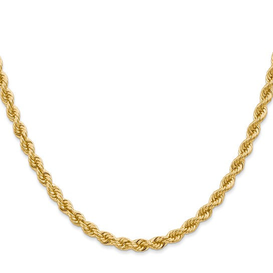 14KT Yellow Gold 30 inch 4mm Regular Rope with Lobster Clasp Chain