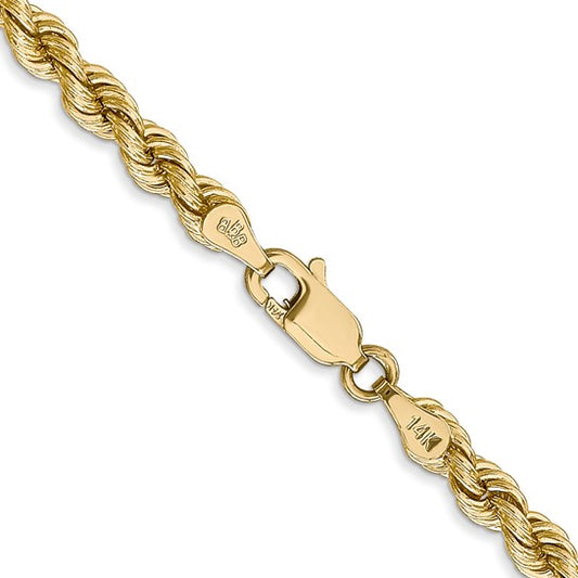 14KT Yellow Gold 18 inch 4mm Regular Rope with Lobster Clasp Chain