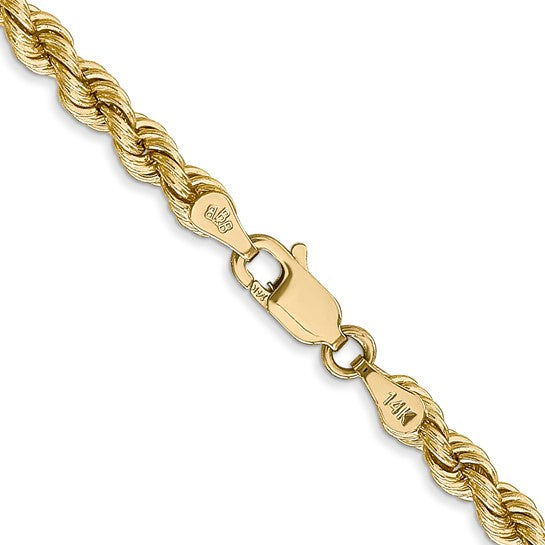 14KT Yellow Gold 22 inch 4mm Regular Rope with Lobster Clasp Chain