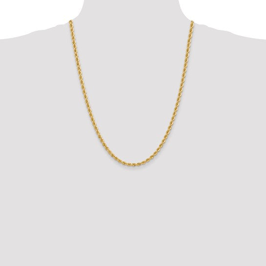 14KT Yellow Gold 24 inch 4mm Regular Rope with Lobster Clasp Chain