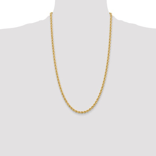 14KT Yellow Gold 26 inch 4mm Regular Rope with Lobster Clasp Chain