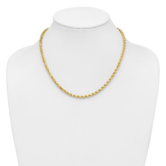 14KT Yellow Gold 18 inch 4.25mm Diamond-cut Rope with Lobster Clasp Chain