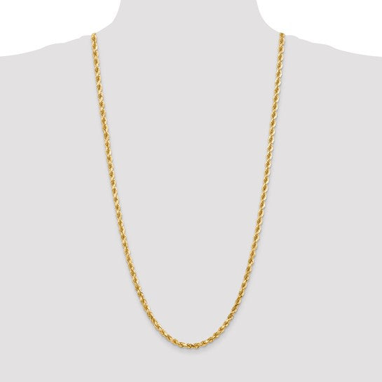 14KT Yellow Gold 30 inch 4.5mm Diamond-cut Rope with Lobster Clasp Chain