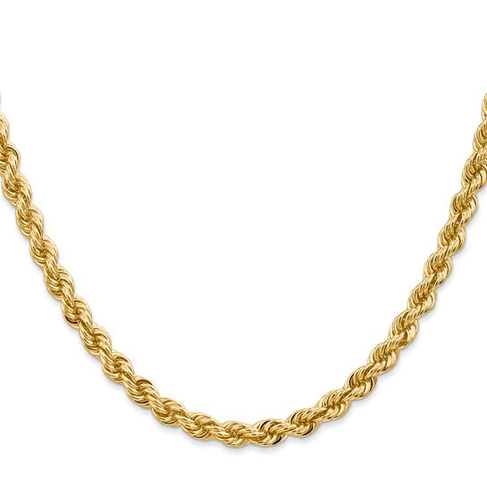 14kt Yellow Gold 22 inch 5mm Regular Rope with Lobster Clasp Chain