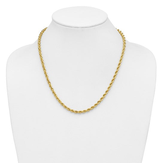 14kt Yellow Gold 20 inch 5mm Regular Rope with Lobster Clasp Chain