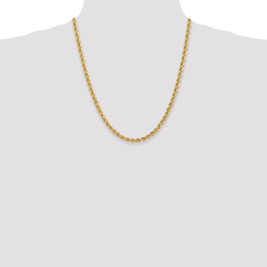 14kt Yellow Gold 22 inch 5mm Regular Rope with Lobster Clasp Chain