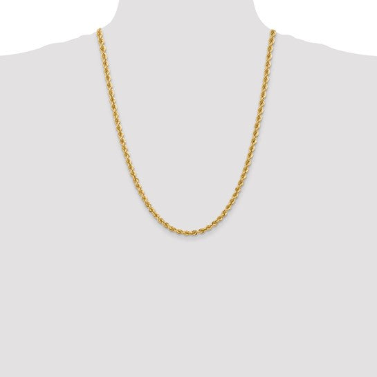 14kt Yellow Gold 24 inch 5mm Regular Rope with Lobster Clasp Chain