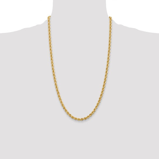 14KT Yellow Gold 26 inch 5mm Regular Rope with Lobster Clasp Chain