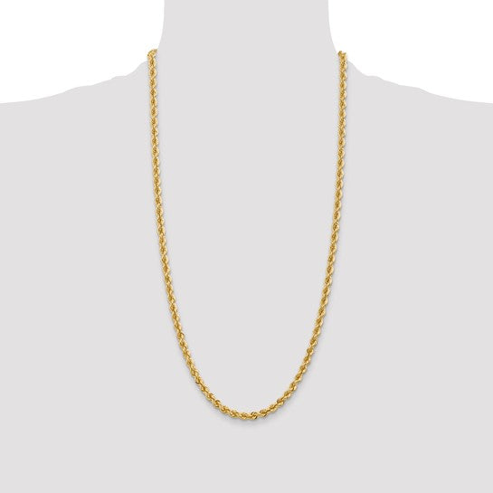 14kt Yellow Gold 28 inch 5mm Regular Rope with Lobster Clasp Chain