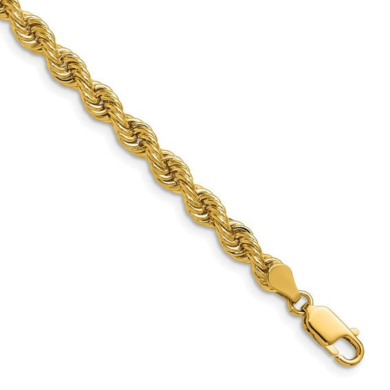 14kt Yellow Gold 20 inch 5mm Regular Rope with Lobster Clasp Chain