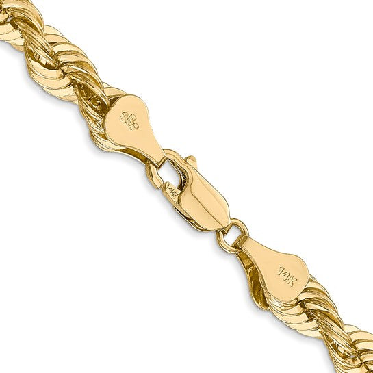 14KT Yellow Gold 22 inch 6mm Regular Rope with Lobster Clasp Chain