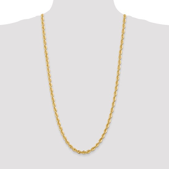 14kt Yellow Gold 30 inch 6mm Regular Rope with Lobster Clasp Chain