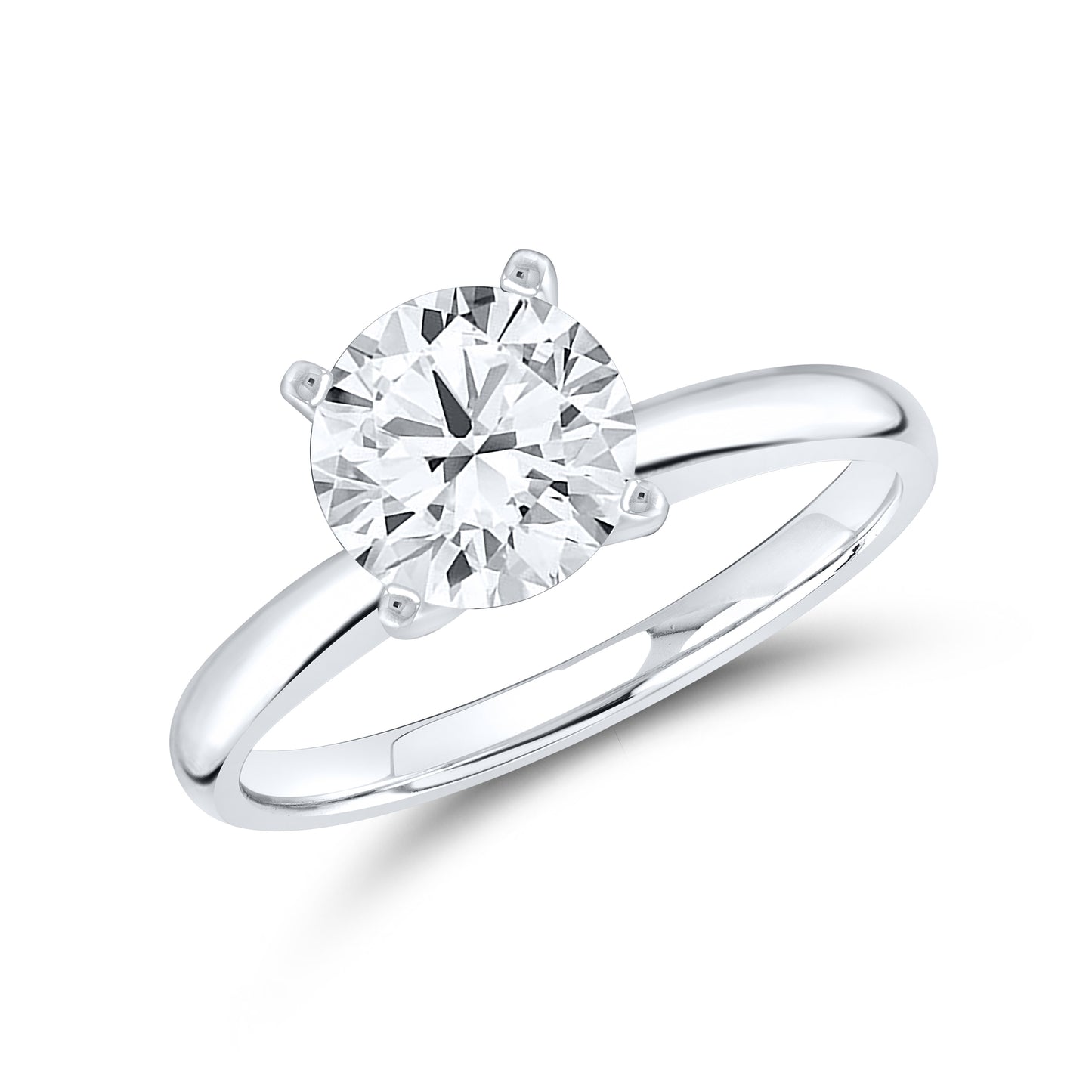 10KT WHITE GOLD 1.00 CTW LAB DIAMOND RING