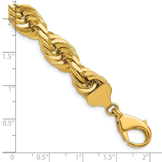 14KT Yellow Gold 20 inch 10mm Diamond-cut Rope with Fancy Lobster Clasp Chain