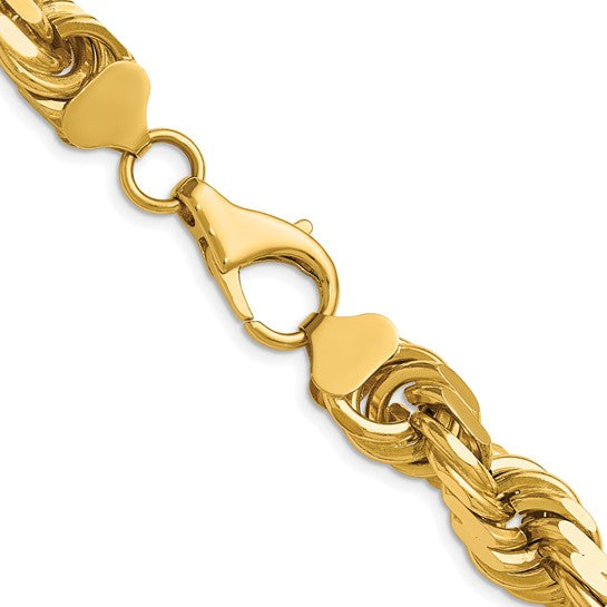 14kt Yellow Gold 20 inch 12mm Diamond-cut Rope with Fancy Lobster Clasp Chain