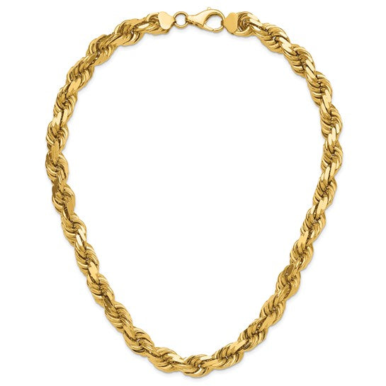 14kt Yellow Gold 20 inch 12mm Diamond-cut Rope with Fancy Lobster Clasp Chain