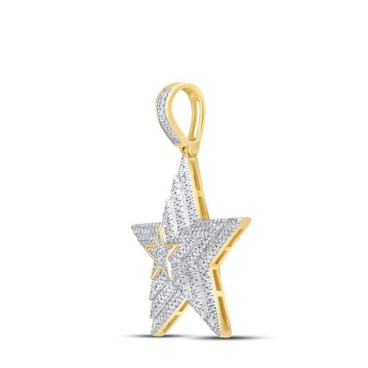 10kt Yellow Gold 0.50 ctw Diamond Five Point Star Charm