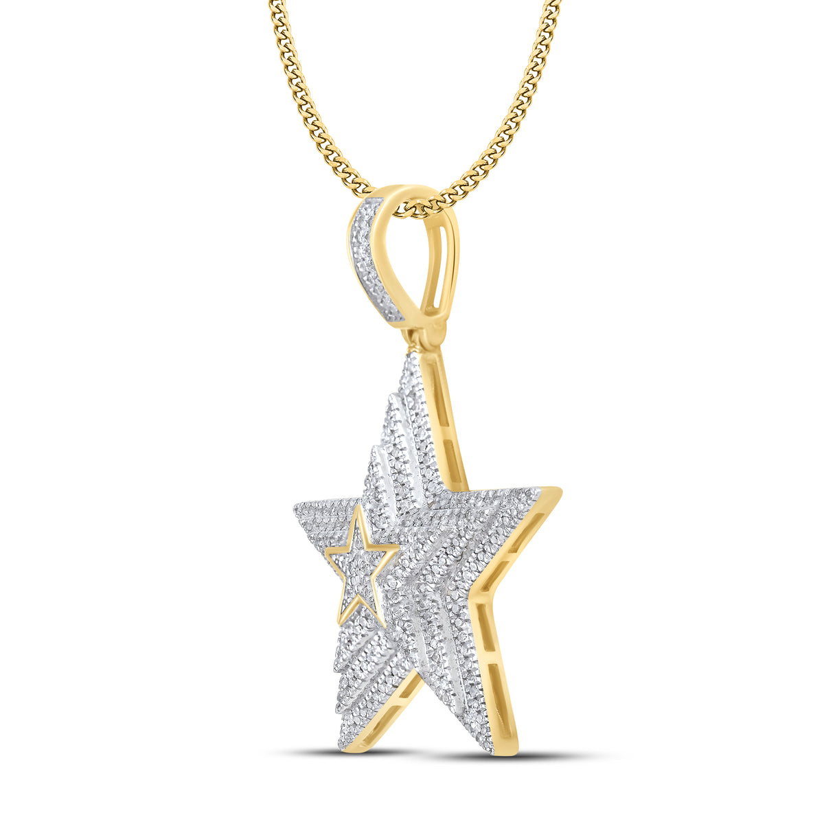 10kt Yellow Gold 0.50 ctw Diamond Five Point Star Charm