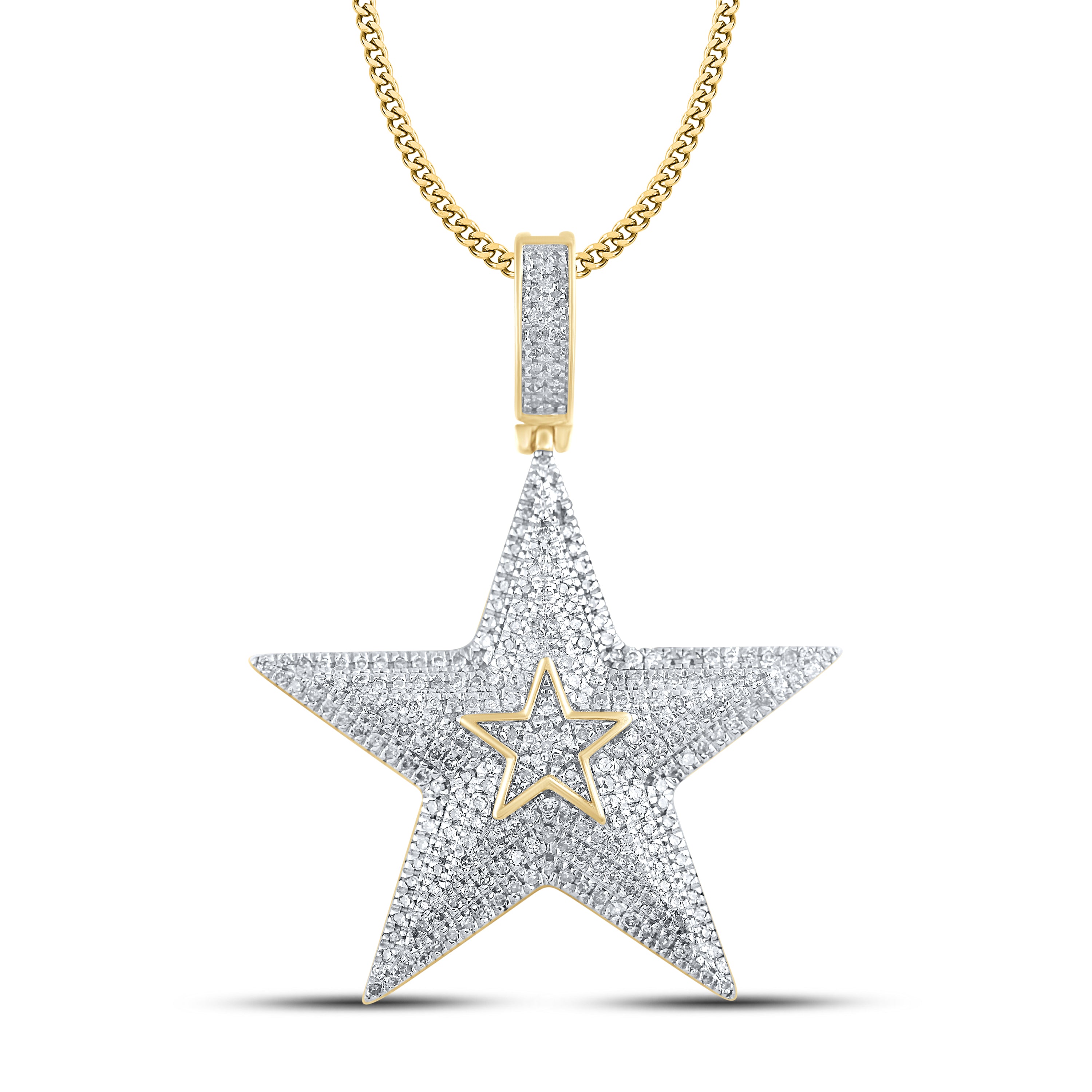 10kt Yellow Gold 0.50 ctw Diamond Five Point Star Charm