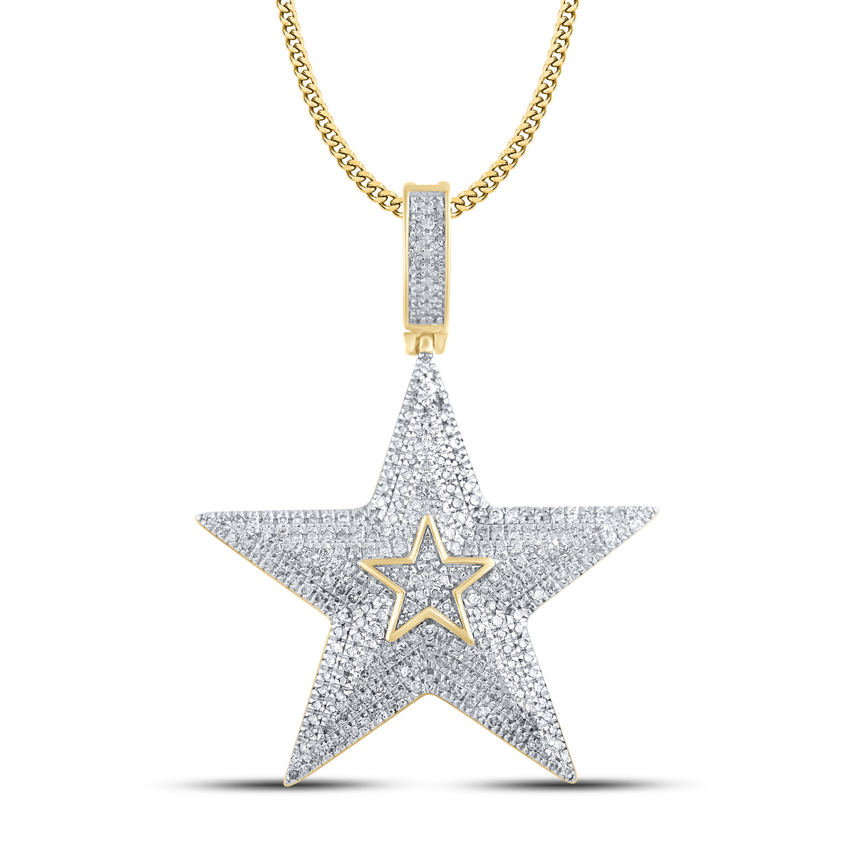 10kt Yellow Gold 0.50 ctw Diamond Five Point Star Charm