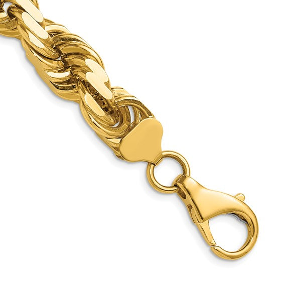 14KT Yellow Gold 28 inch 12mm Diamond-cut Rope with Fancy Lobster Clasp Chain