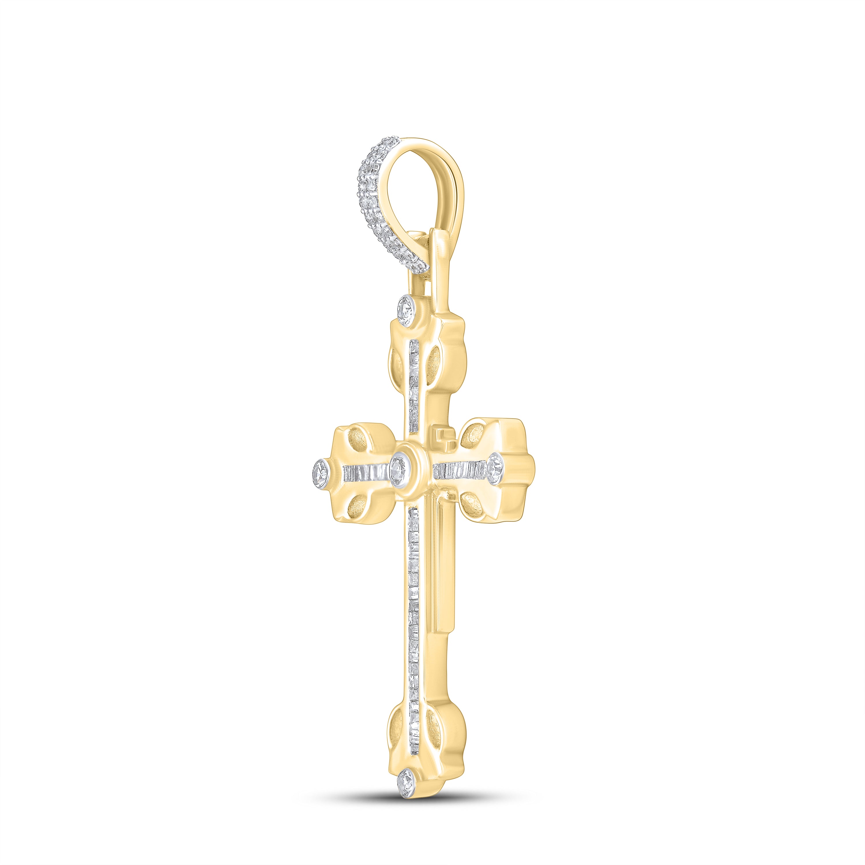 10kt Yellow Gold 0.66 ctw Diamond Cross